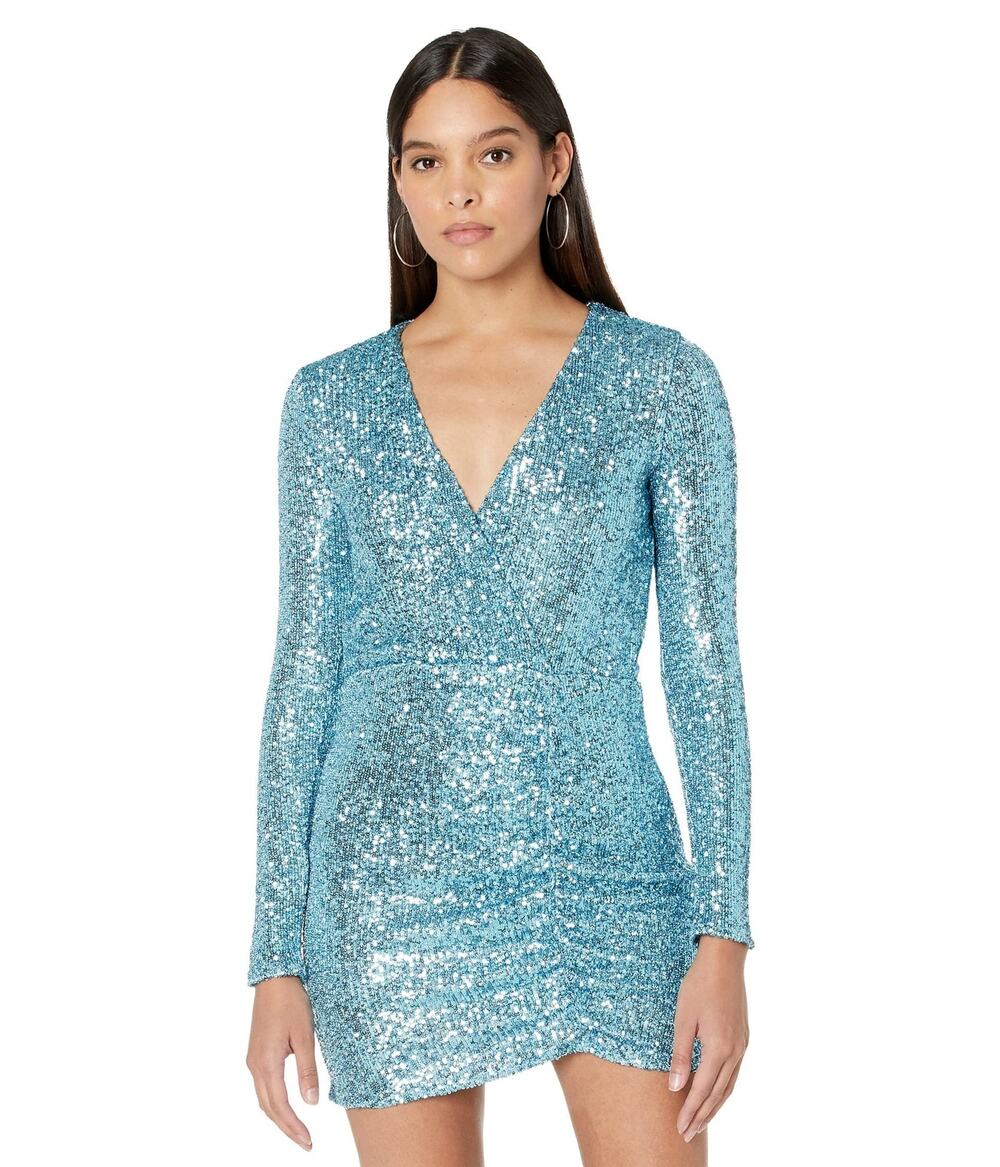 Show Me Your Mumu Party Hop Dress Frosty Blue Sequins MD